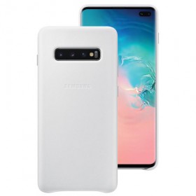 Samsung Galaxy S10+ Leather Back Case, White