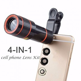 Universal 4 in 1 12X HD Zoom Cell Phone Telephoto Lens