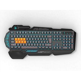 Bloody B318 8-Key Light Strike (LK) Semi Optical Mechanical Gaming Keyboard – 9 Dedicated Macro Keys - 3 Color LED Backlit – 8 LK Black Switch