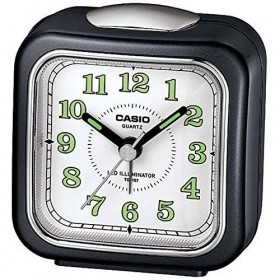 Casio TQ-157 Analogue Alarm Clock. Black and White