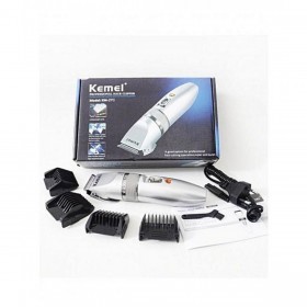 Kemei Rechargeable Electric Hair Clipper Silver (KM-27C)
