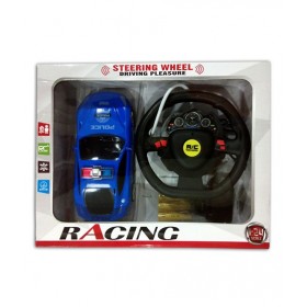 Rc Police Car With Steering Wheel Red (PX-9875)