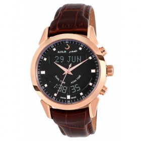 Al Fajr Wrist Watch WA-10B Brown Leather Swiss Made