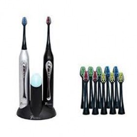 Pursonic S452BS Dual Handle Sonic Toothbrush With 12 Brush heads